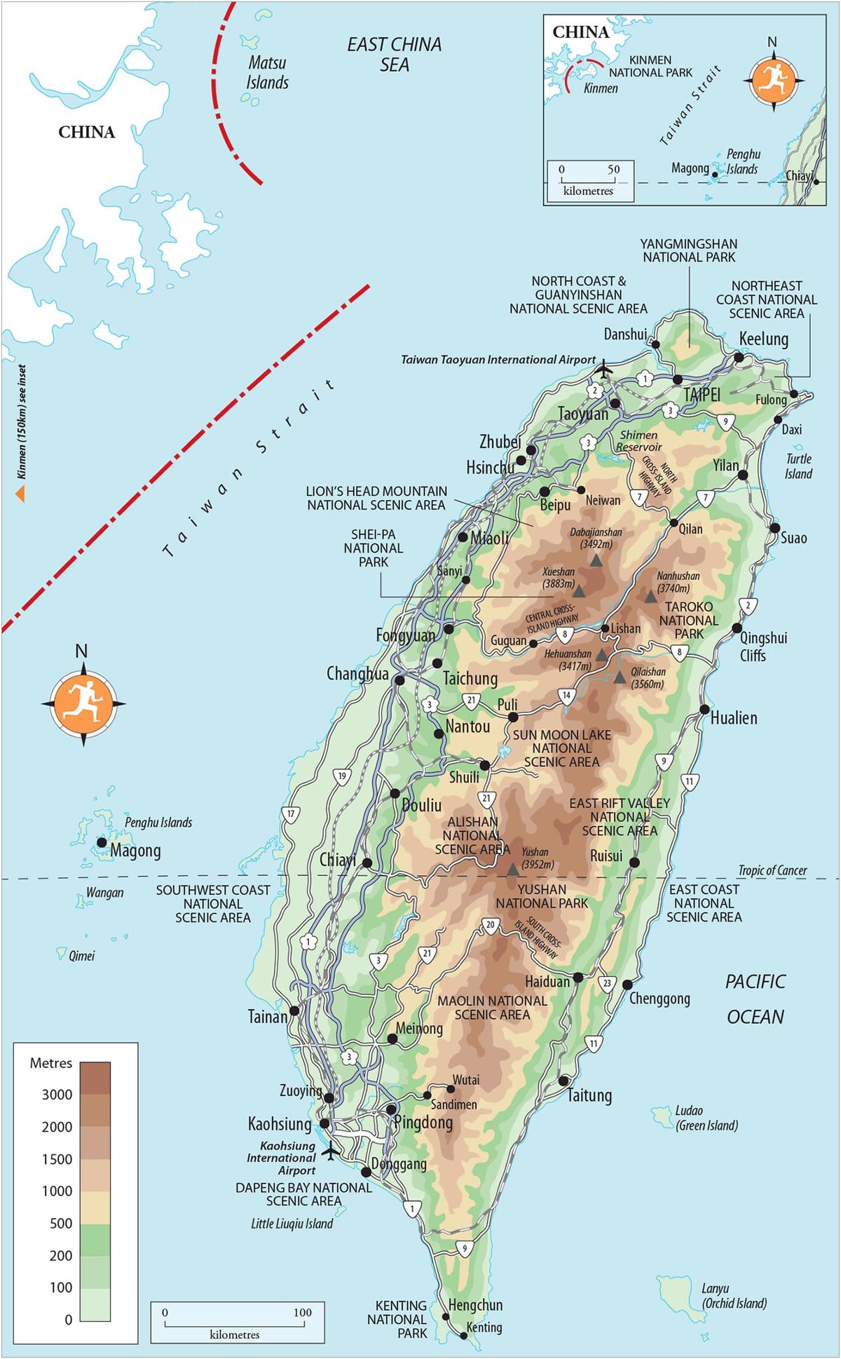 Kaart kenting Taiwan