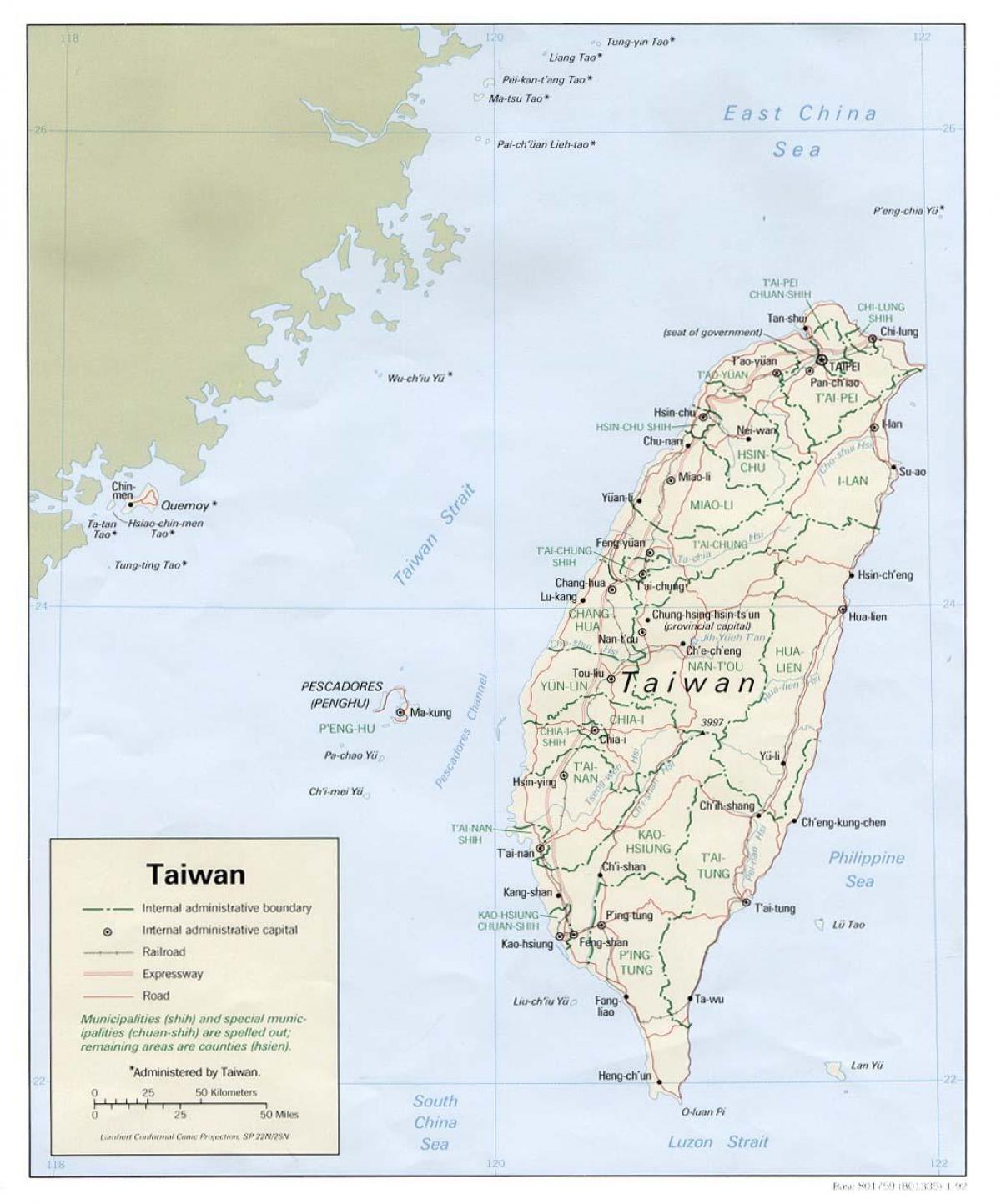 Taiwan geograafia kaart