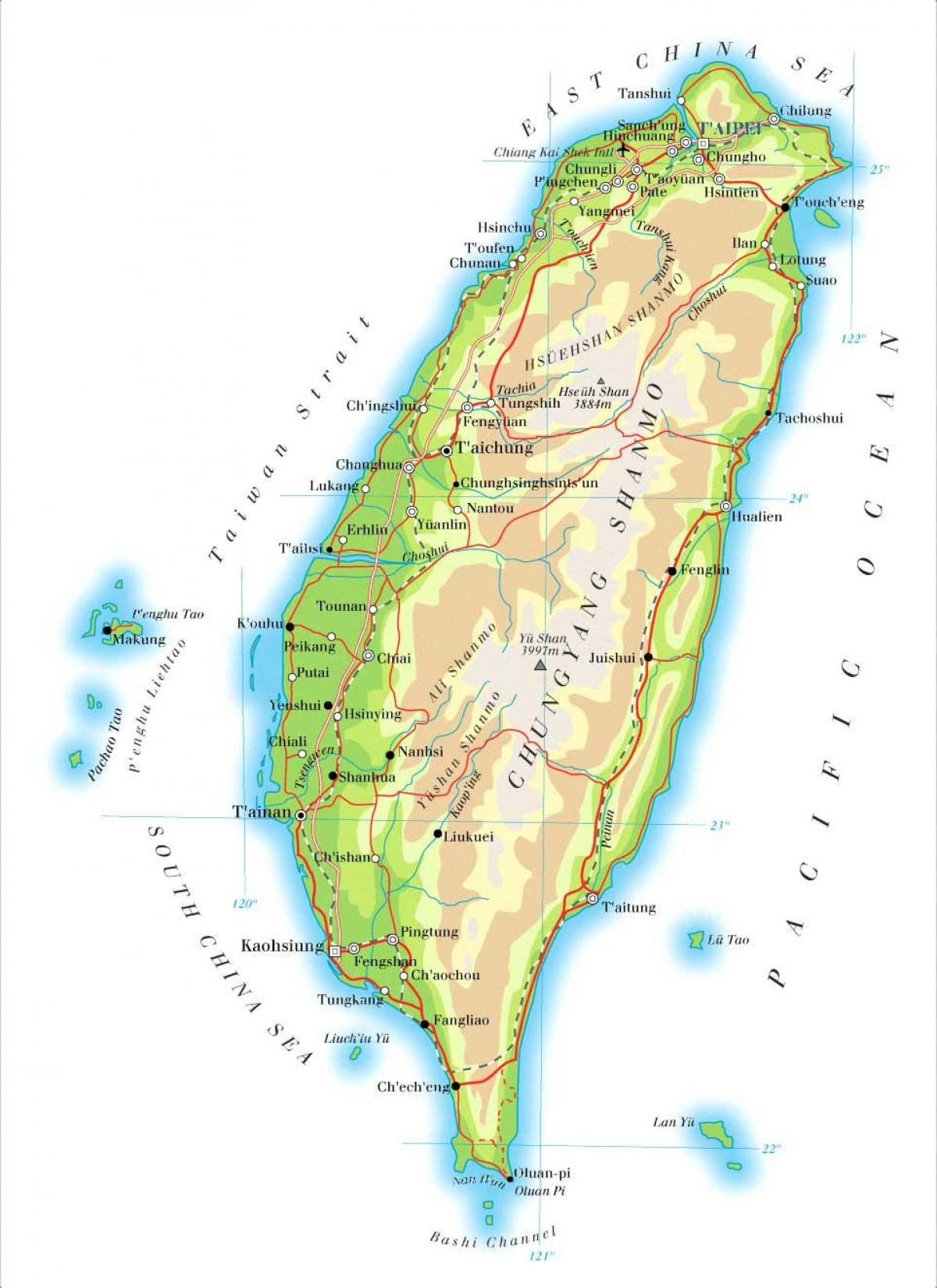 Kaart Taiwan jõgi