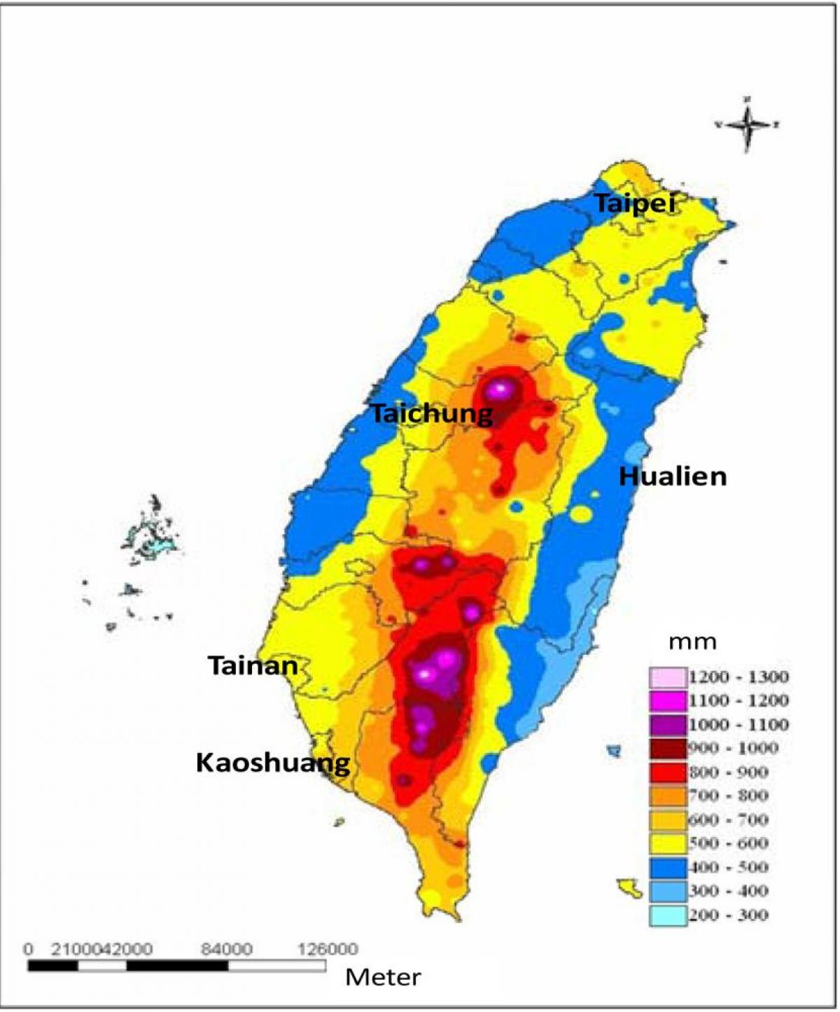 Kaart Taiwan kliima
