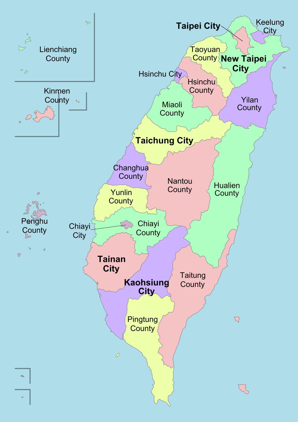 Kaart Taiwan linnaosa 