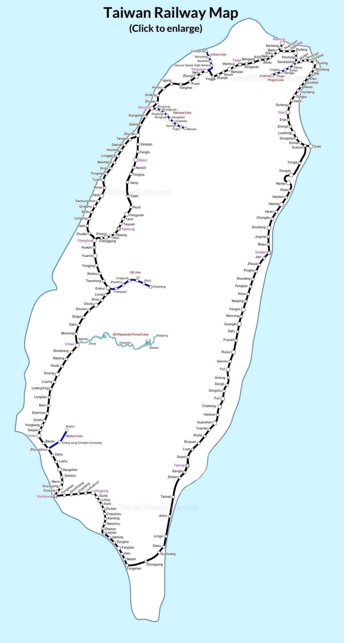 Kaart Taiwan lrt