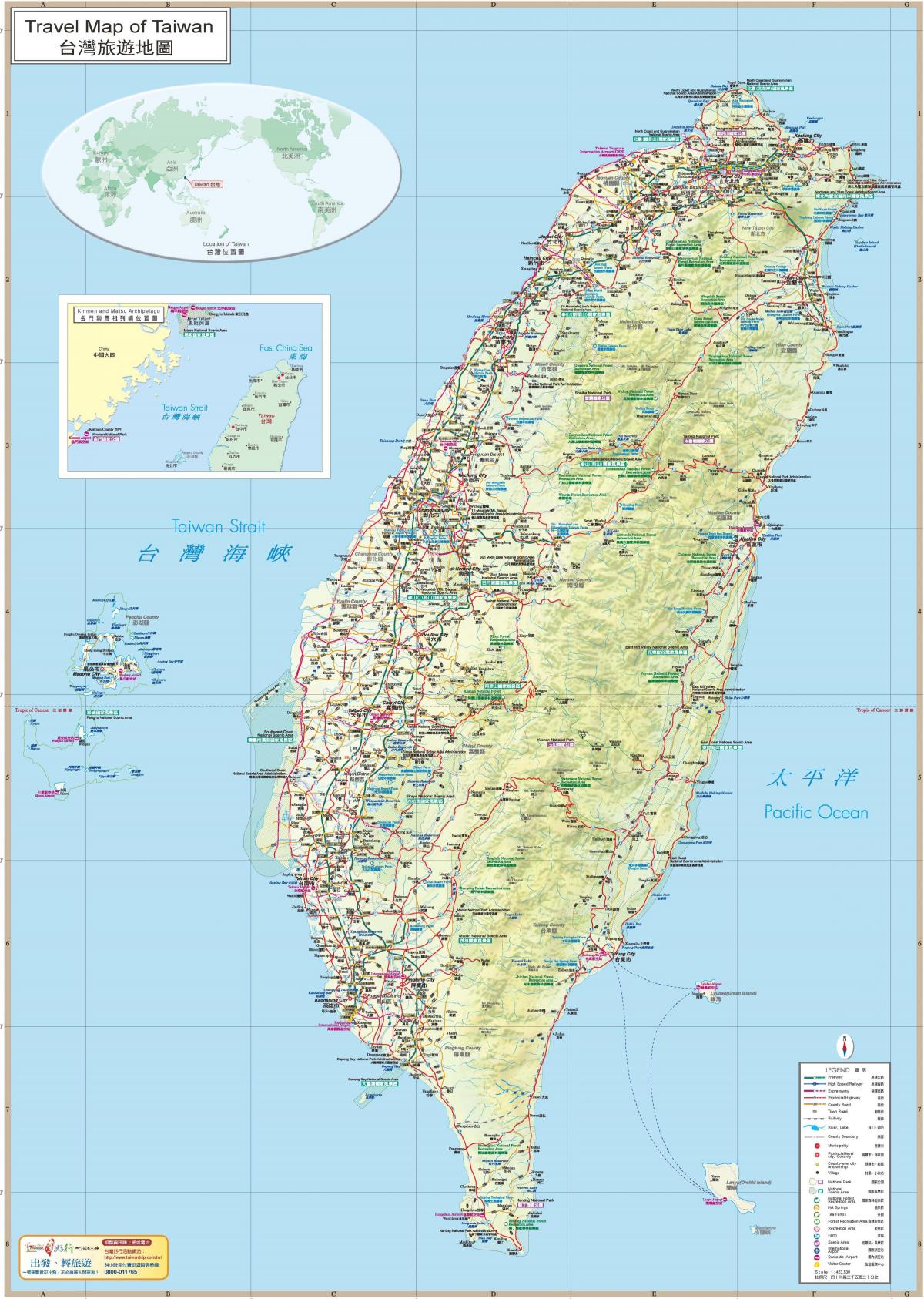 Taiwan travel guide kaart