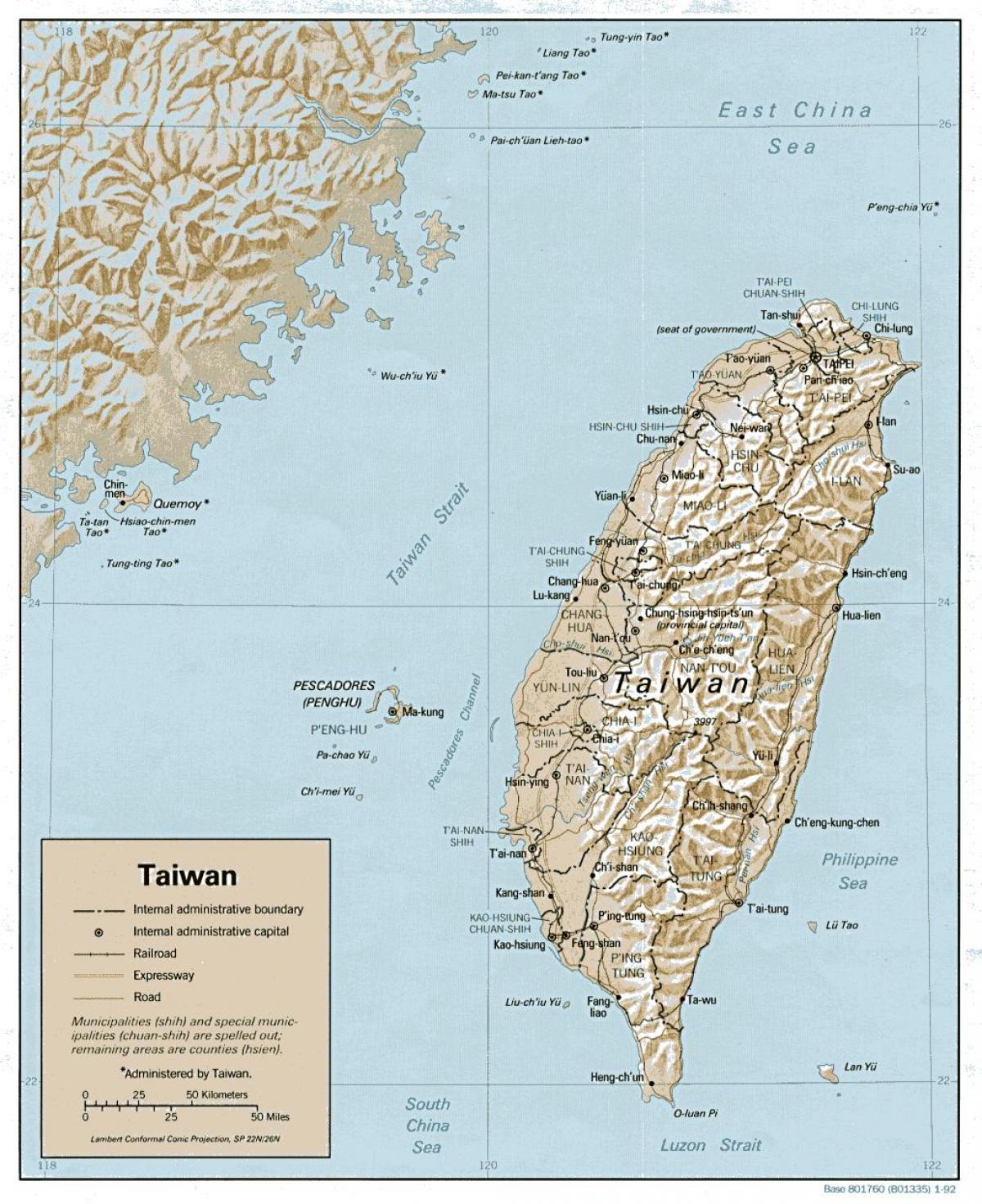 Kaart Taiwan surf 