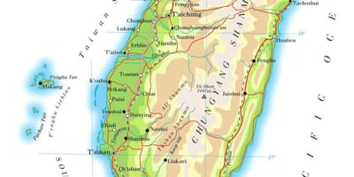 Taiwan maanteel kaart
