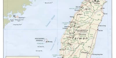 Taiwan geograafia kaart
