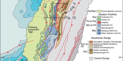 Kaart Taiwan geoloogilise