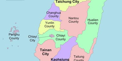 Kaart Taiwan maakond 