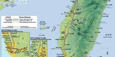 Taiwan raudtee manustamistee kaart